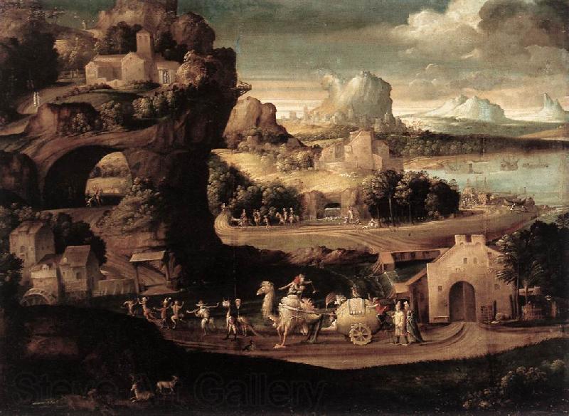 CARPI, Girolamo da Landscape with Magicians fs Norge oil painting art